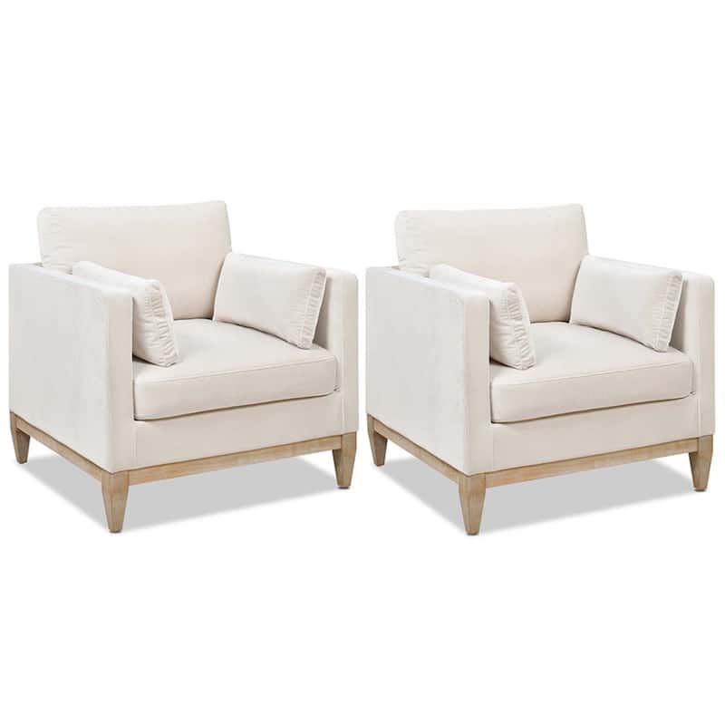 Knox 36" Modern Farmhouse Loose Pillow-Back Arm Chair