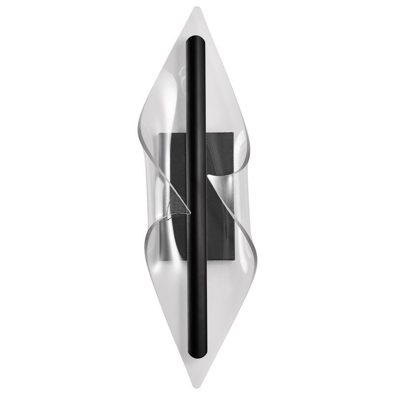 Geneva 24 Inch LED Large Wall Sconce Matte Black Silk Screened Acrylic Lens
