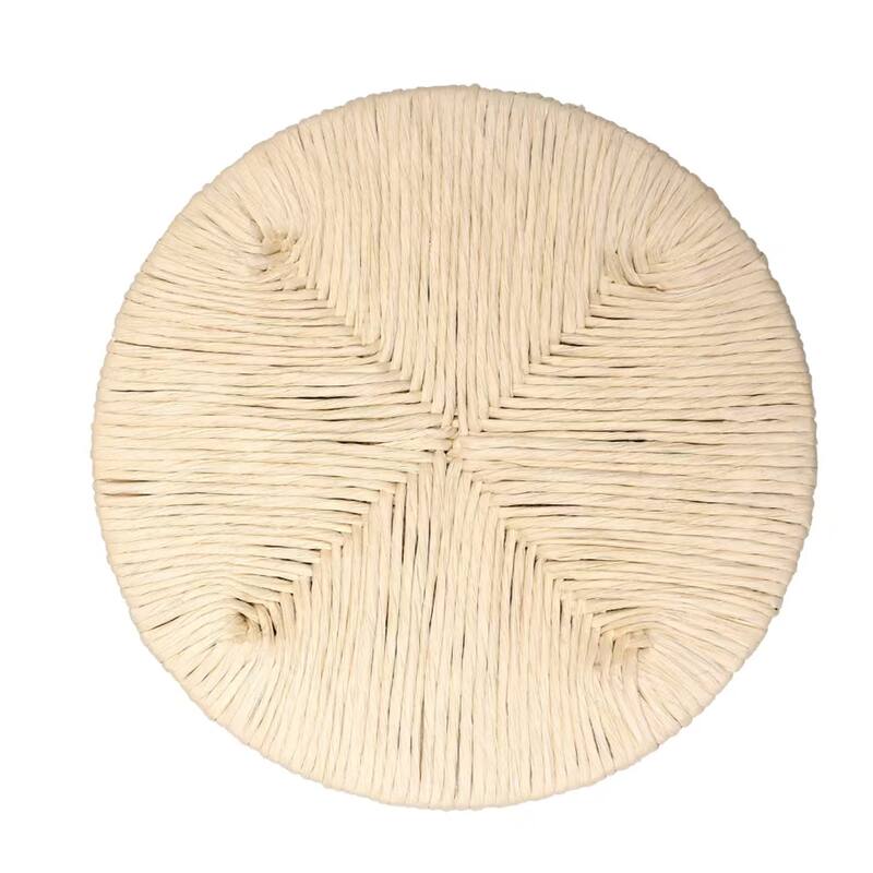 Counter Stools Set Of 2 Handwoven Paper Rope Bar Stools Boho Round Dining Pub Chairs For Kitchen