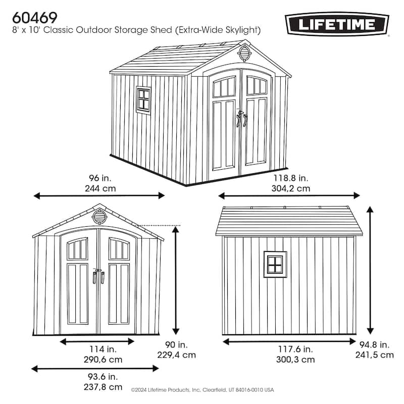 Lifetime Classic 8 Ft. x 10 Ft. Outdoor Storage Shed (60469)