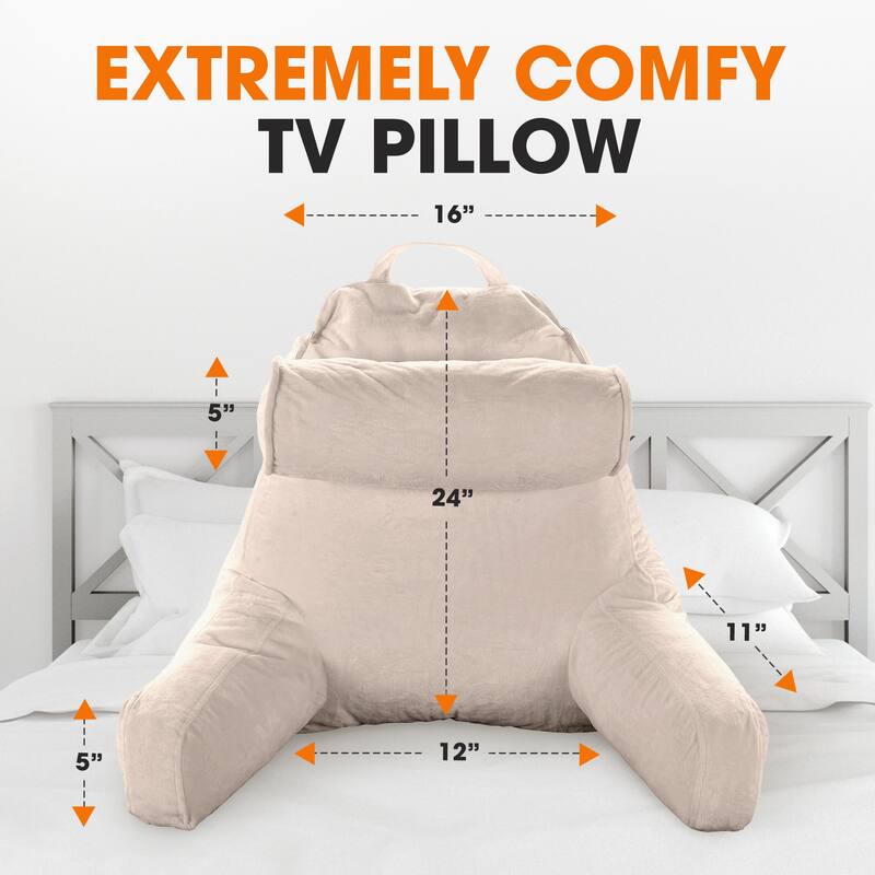 Cheer Collection Extra Large TV Pillow With Detachable Bolster