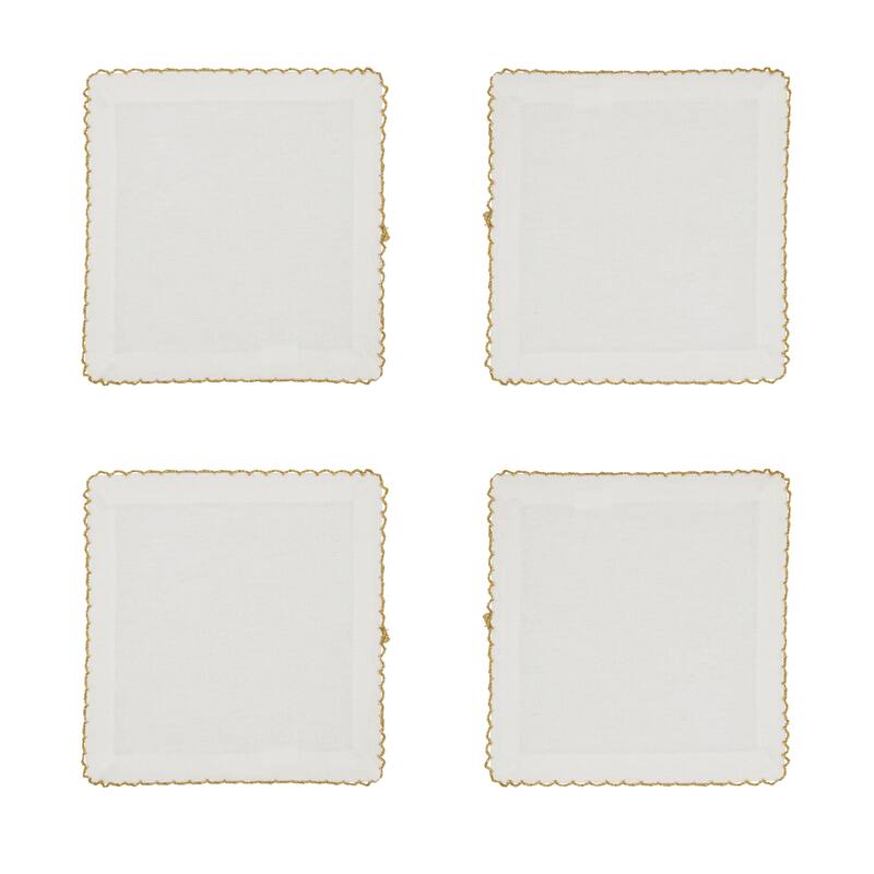 Table Napkins With Whip Stitched Design (Set of 4)