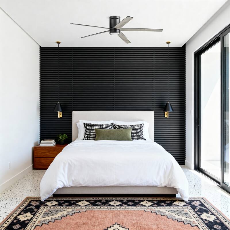 60" Honeywell Graceshire Matte Black Indoor Ceiling Fan with LED Light and Remote Control, 6-Speed BLDC Motor - Matte Black