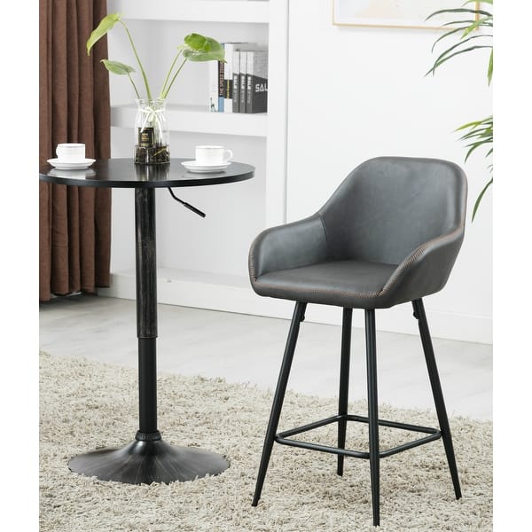 25 Bucket Upholstered Dark Accent Dining Counter Barstool Chair Set Of 2 Overstock 30016860