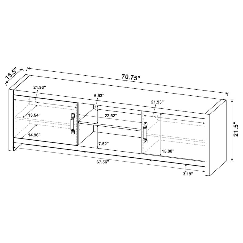 Burke 2-door Engineered Wood 71" TV Stand Grey Driftwood
