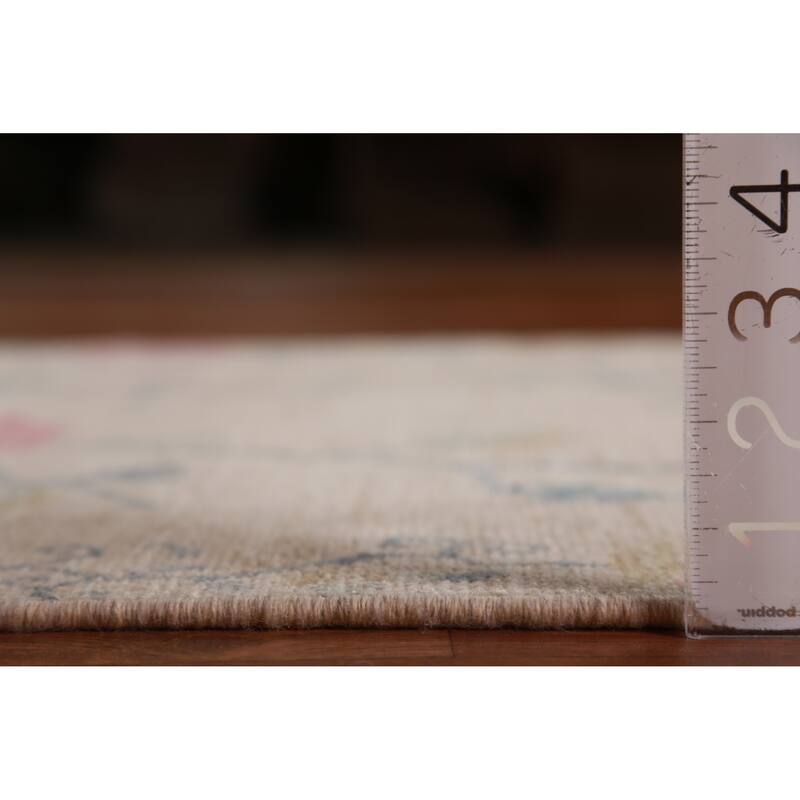 Hand Knotted Oriental 100% Wool Carpet Traditional All-Over Beige & Ivories Art Deco Area Rug - 6' 5'' X 2' 10''