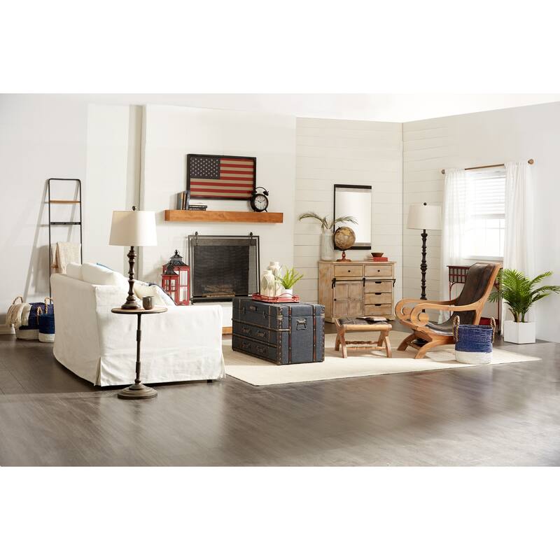 Gray Metal Textured Decorative Vase - 7 x 7 x 17