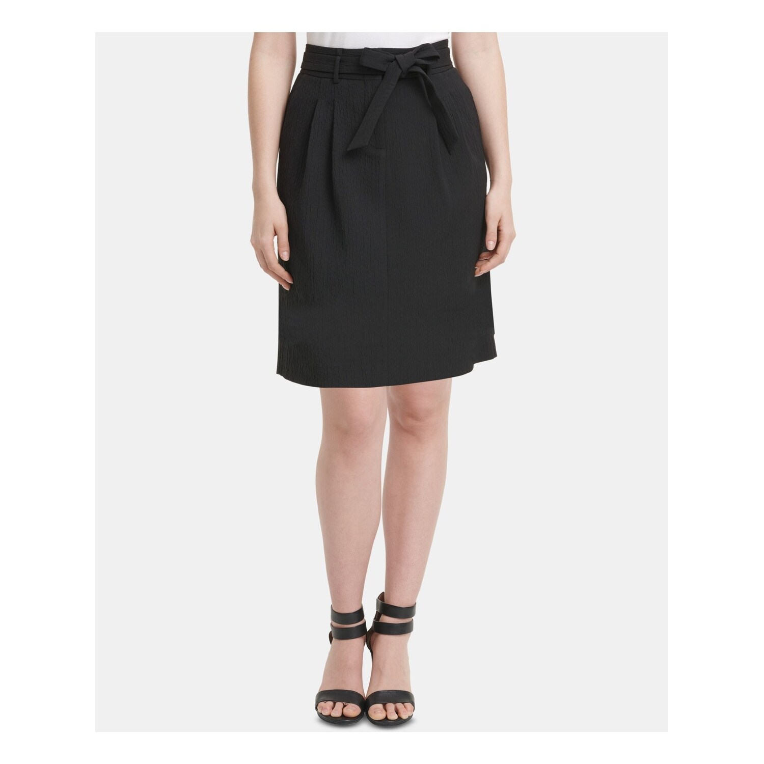 Black a line work skirt