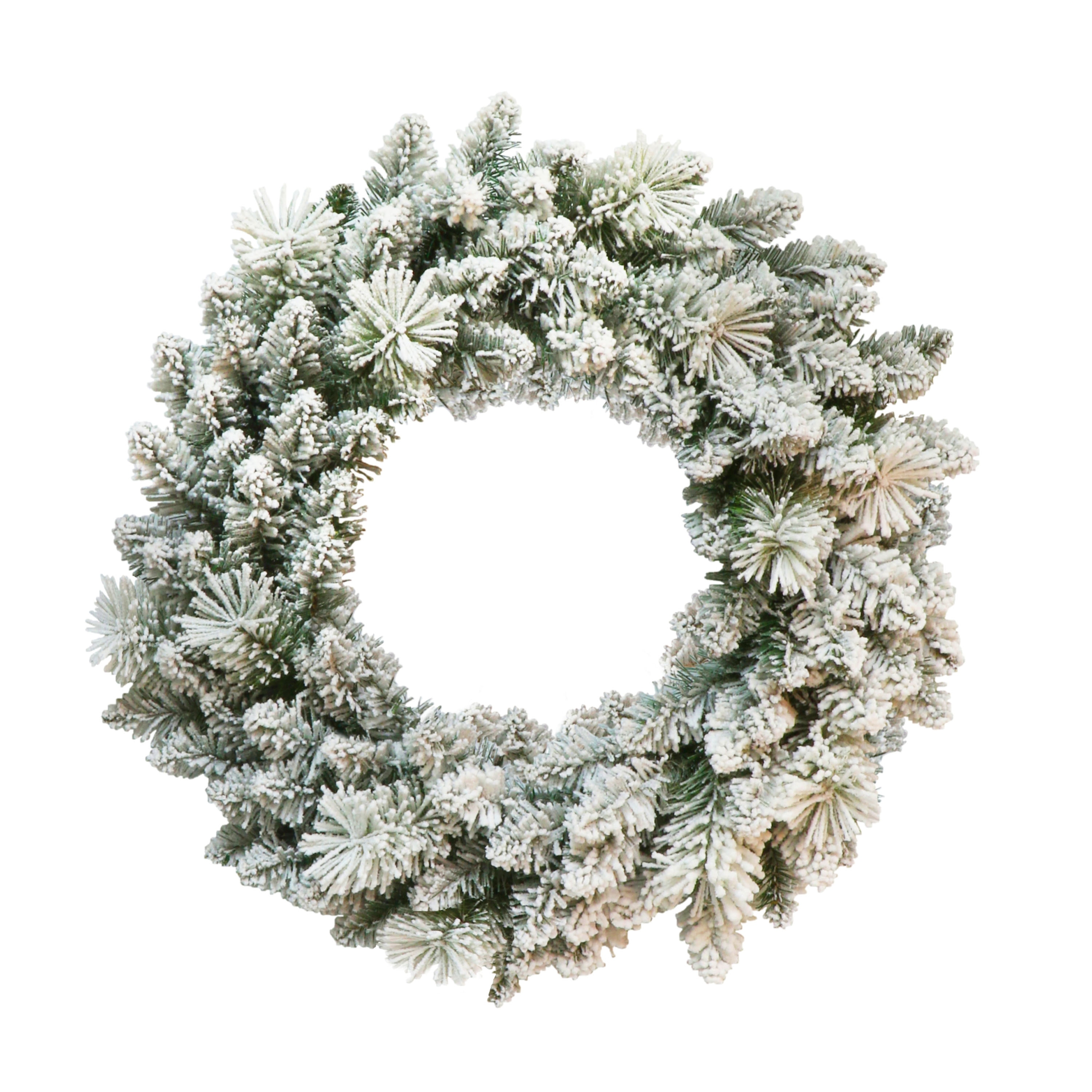 Puleo International 24" Flocked Spruce Wreath - 24