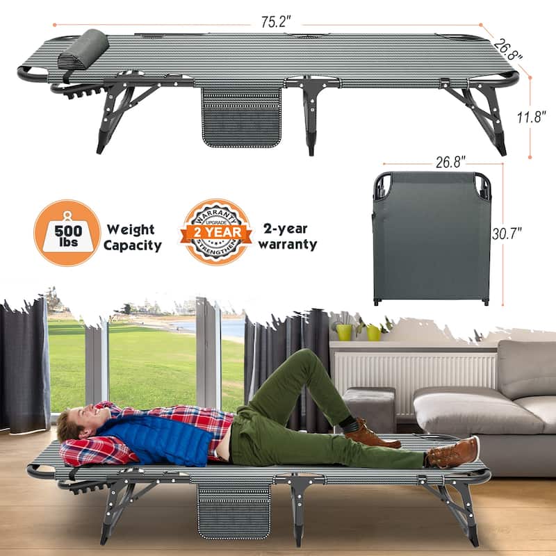 DoCred Upgraded Thicked Folding Camping Cot with Mattress