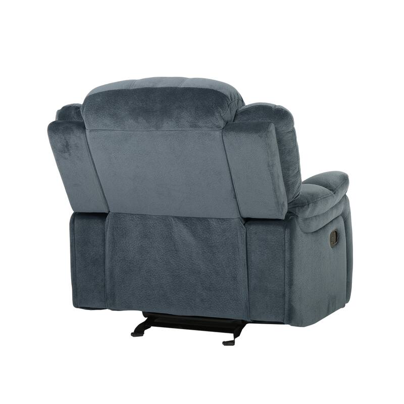 Oversized Brown Plush Fabric Glider Recliner Chair with Spacious Seat and Classic Design