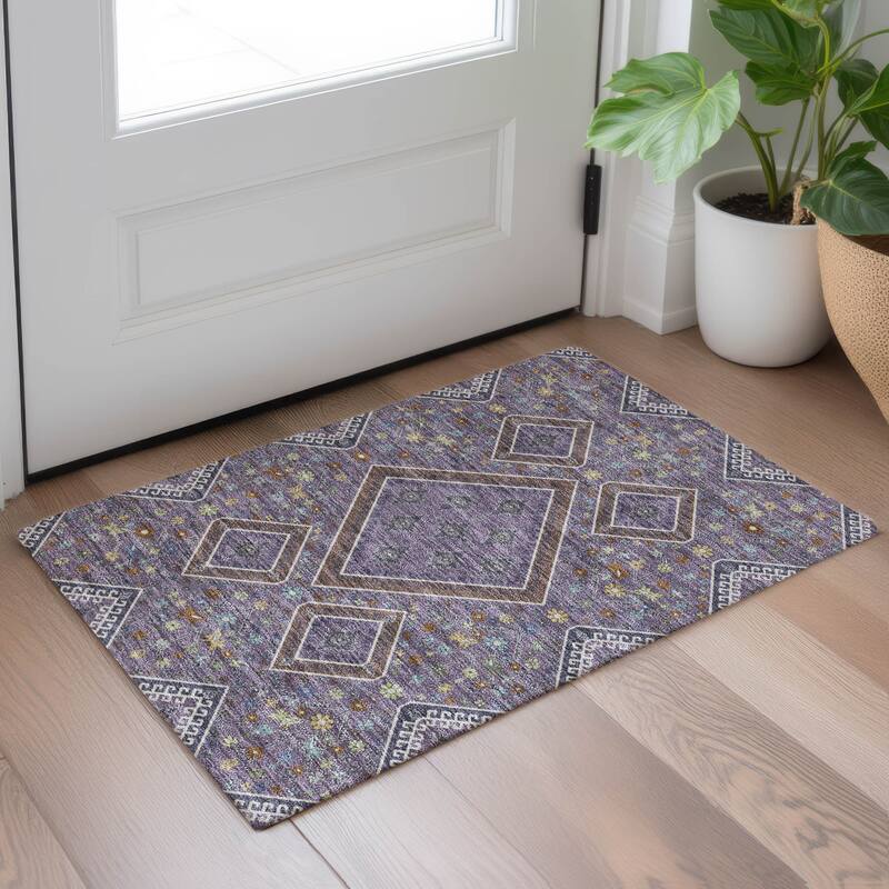 Machine Washable Indoor/ Outdoor Boho Milli Chantille Rug