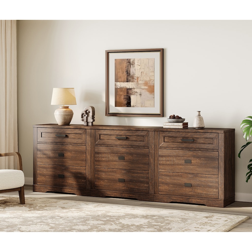 WAMPAT Mid Century Modern Dresser, 31.9" Tall Storage Cabinet with Drawers