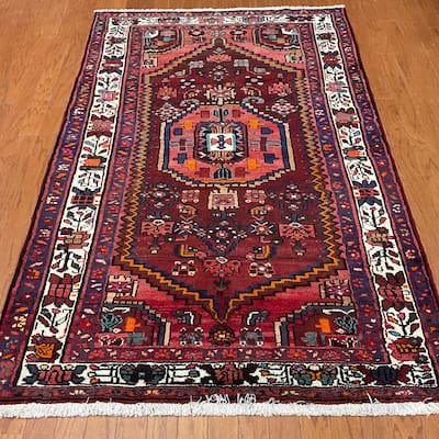 HERAT ORIENTAL Hand-knotted Tribal Hamadan Wool Rug - 4'3 x 6'8