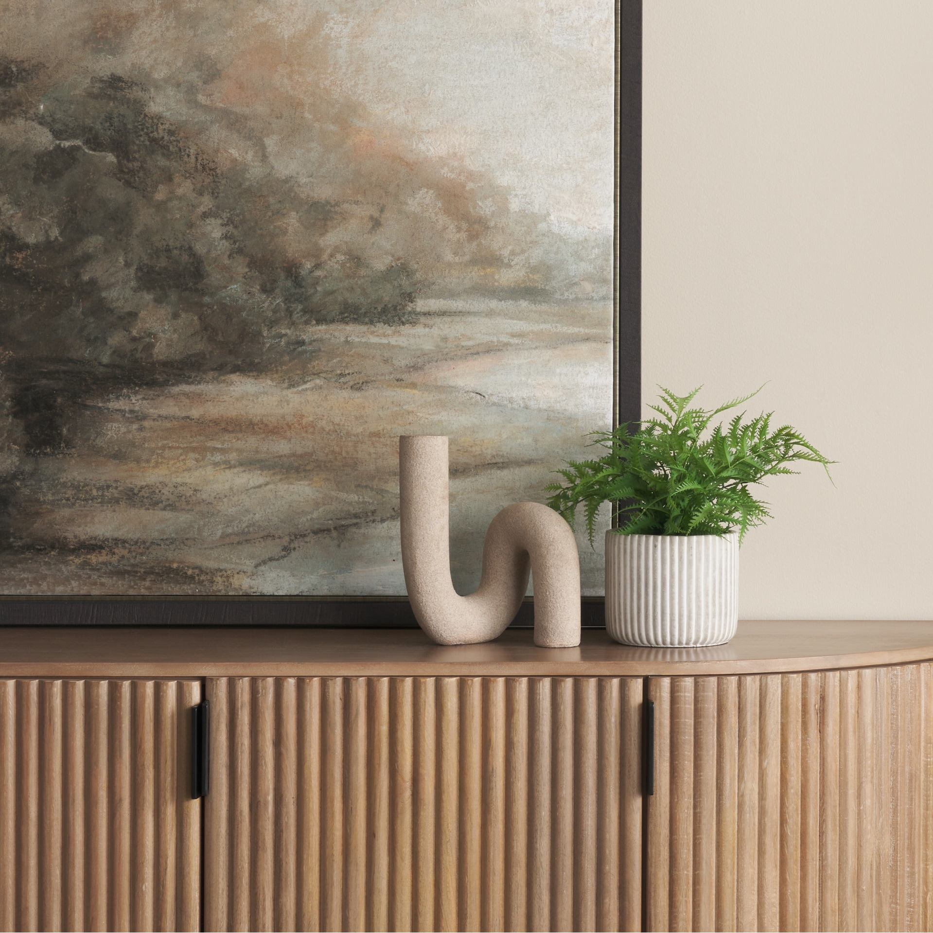 Mercana Kailyn Resin Textured Concrete Gray / Sandstone Decorative Object