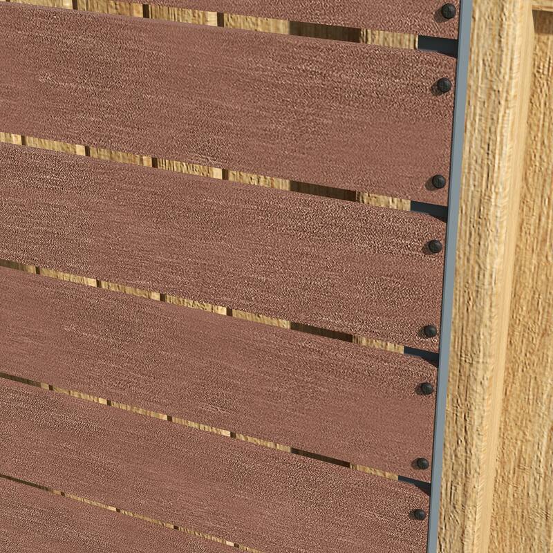 Outdoor Raised Garden Bed Planter with Slatted Trellis Draining Design