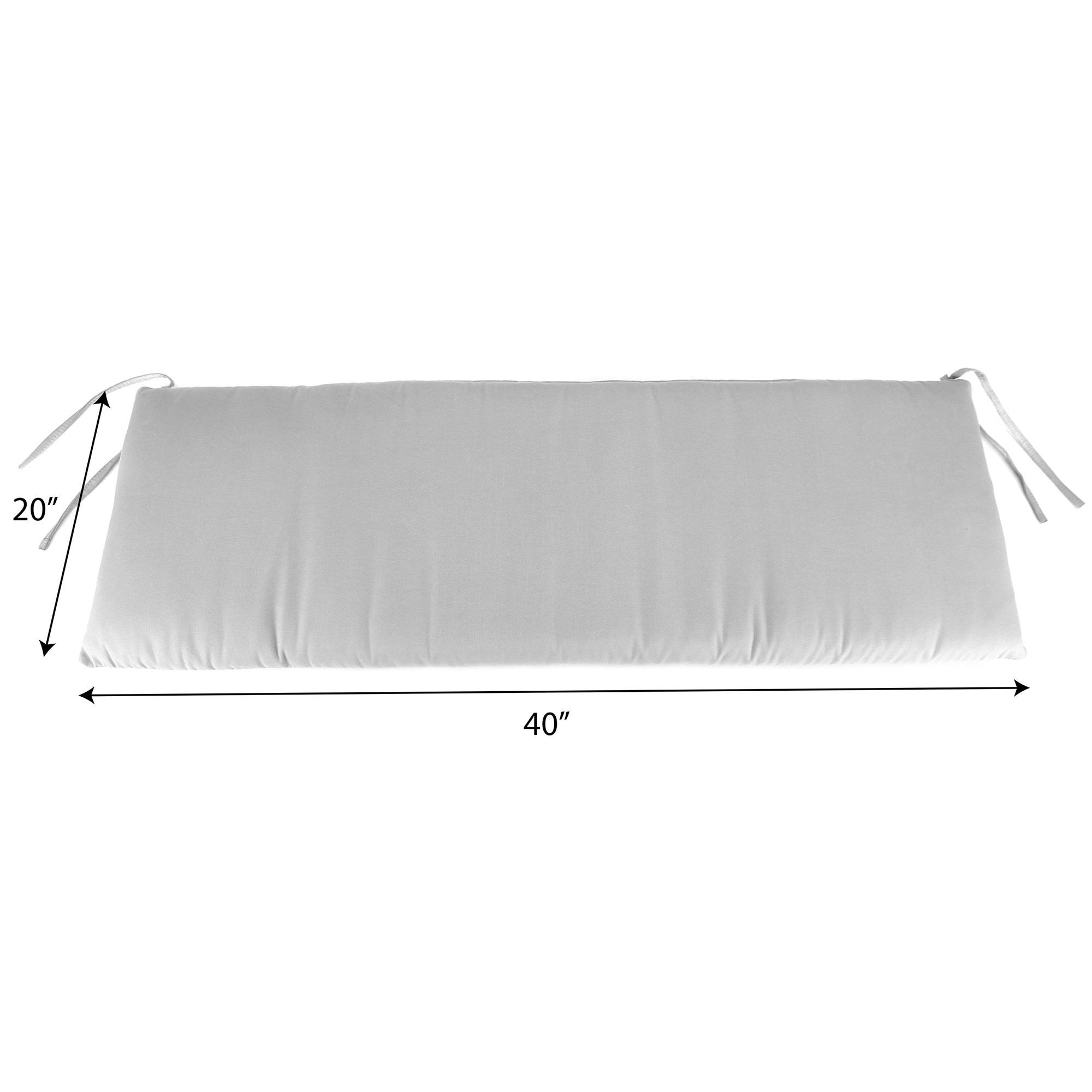 40" x 20" Green Solid Outdoor Bench Cushion with Ties - 20'' L x 40'' W x 3'' H