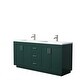 preview thumbnail 15 of 48, Miranda Double Vanity Set, 1.25-Inch Solid Surface Top, No Mirror 72-Inch Double - Green, Brushed Nickel Trim, Solid Surface Top