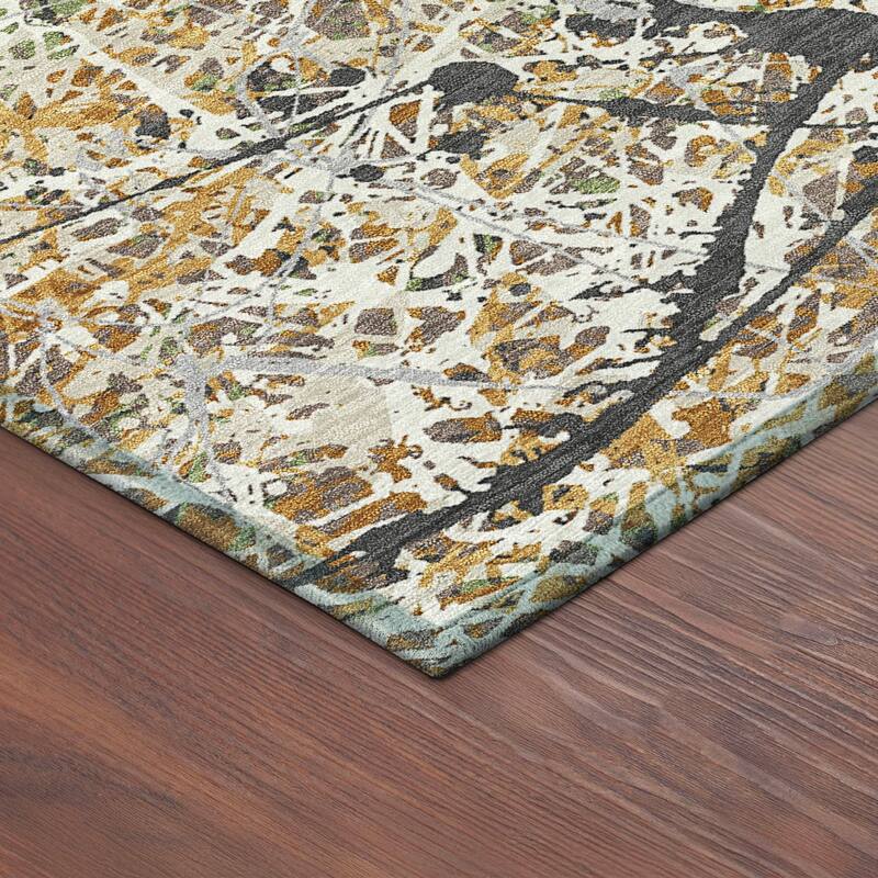 Machine Washable Indoor/ Outdoor Modern Splatter Chantille Rug