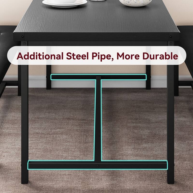 Industrial style dining table and chairs - Set of 3