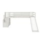 preview thumbnail 4 of 3, Twin Size Loft Bed, Staircase with Storage, Full-length Safety Guardrails, White