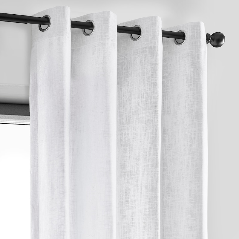 Exclusive Fabrics Heavy Faux Linen Grommet Curtain (1 Panel)