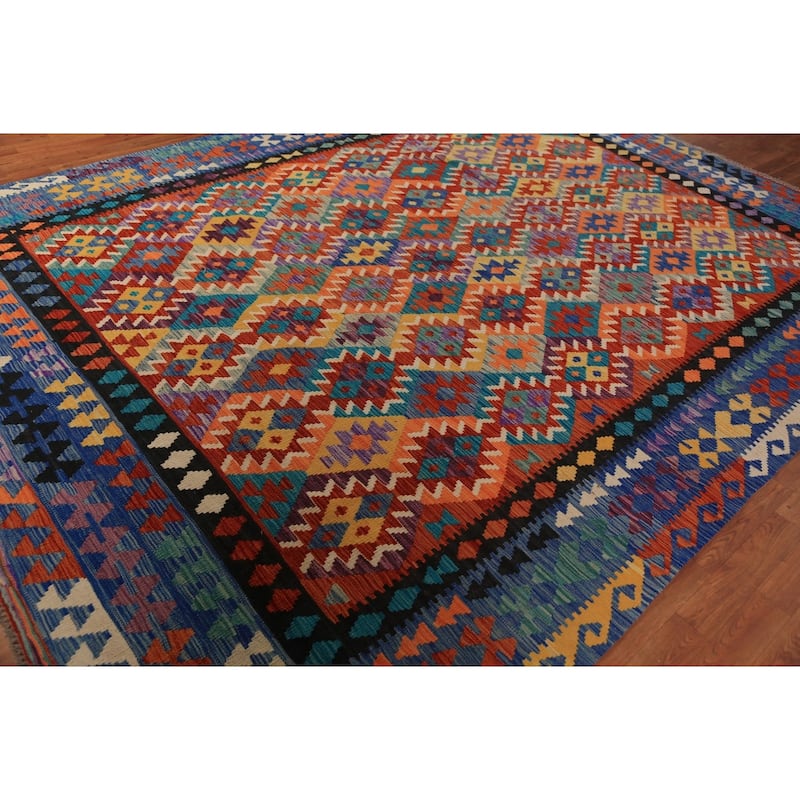 South Western Style Kilim Oriental Area Rug Wool Carpet - 8'5"x 11'2"