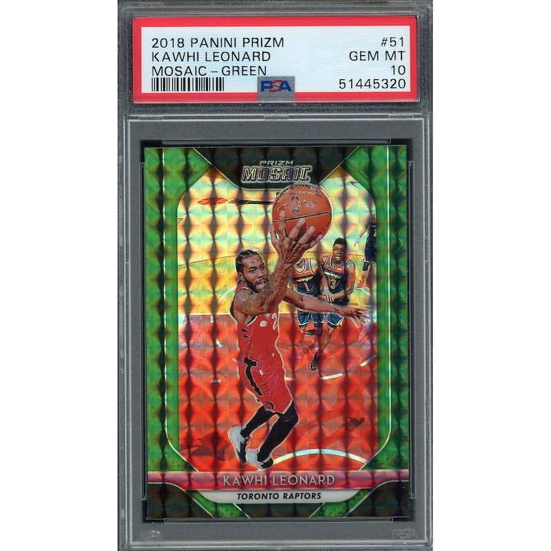 Kawhi Leonard 2018 Panini Prizm Mosaic Green Basketball Card #51 PSA 10 - 8'6" x 11'6"