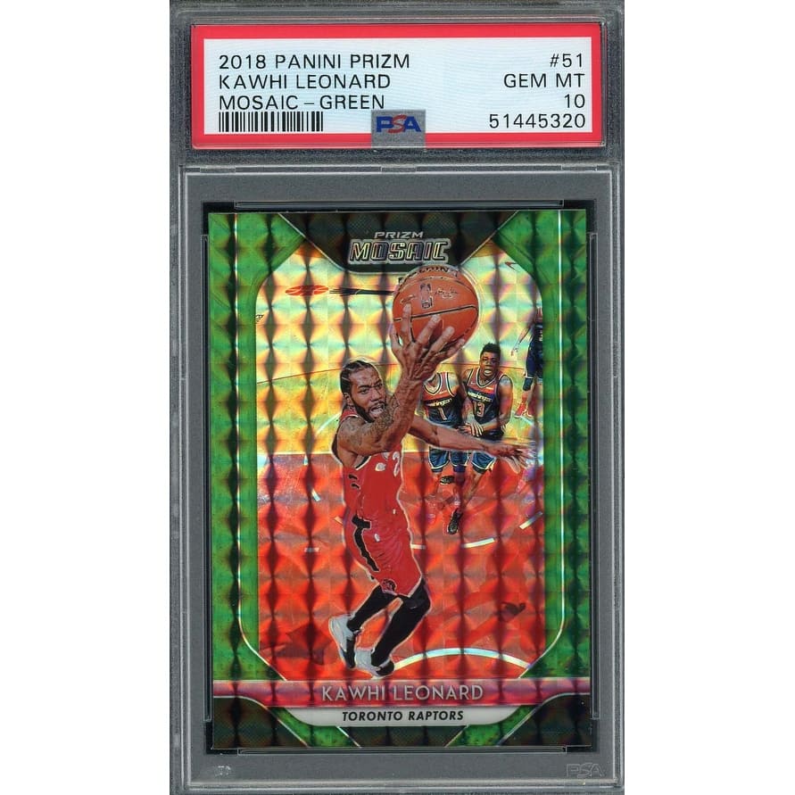 Kawhi Leonard 2018 Panini Prizm Mosaic Green Basketball Card #51 PSA 10 - 8'6" x 11'6"