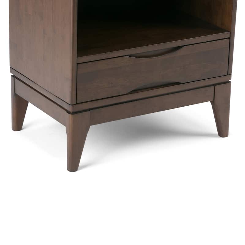 WYNDENHALL Pearson SOLID HARDWOOD 60 x 24 inch Mid Century Modern Bookcase with Storage - 24"w x 16"d x 60"h