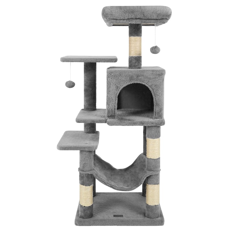 Costway 44” Tall Multi-level Cat Tree with Cushion Top Perch, - See Details