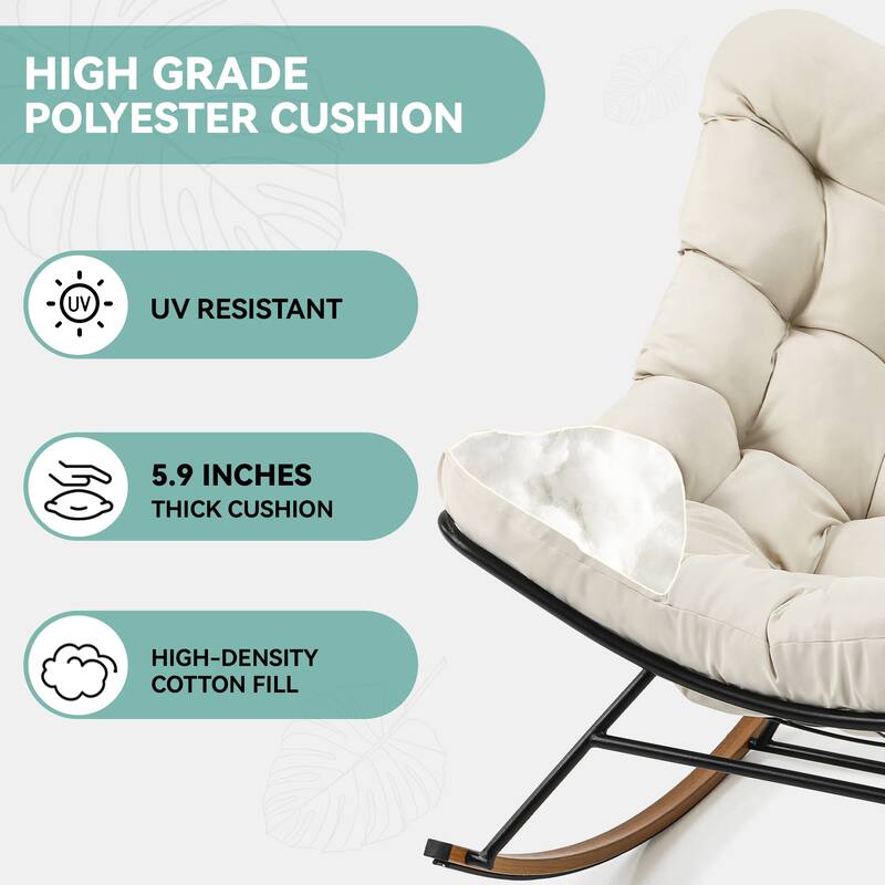 Moasis Outdoor Rocking Chair with Cushion