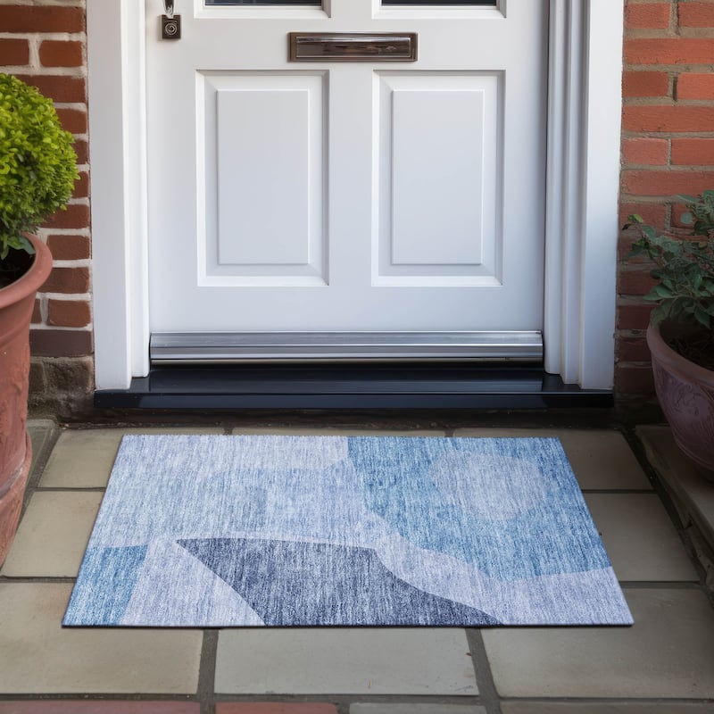 Machine Washable Indoor/ Outdoor Chantille Modern Abstract Rug