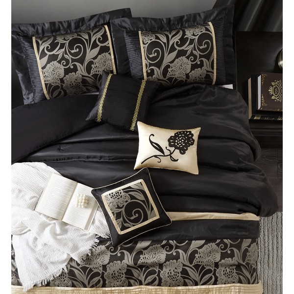 Nanshing Brie 9 Piece Floral Jacquard Comforter Set - On Sale