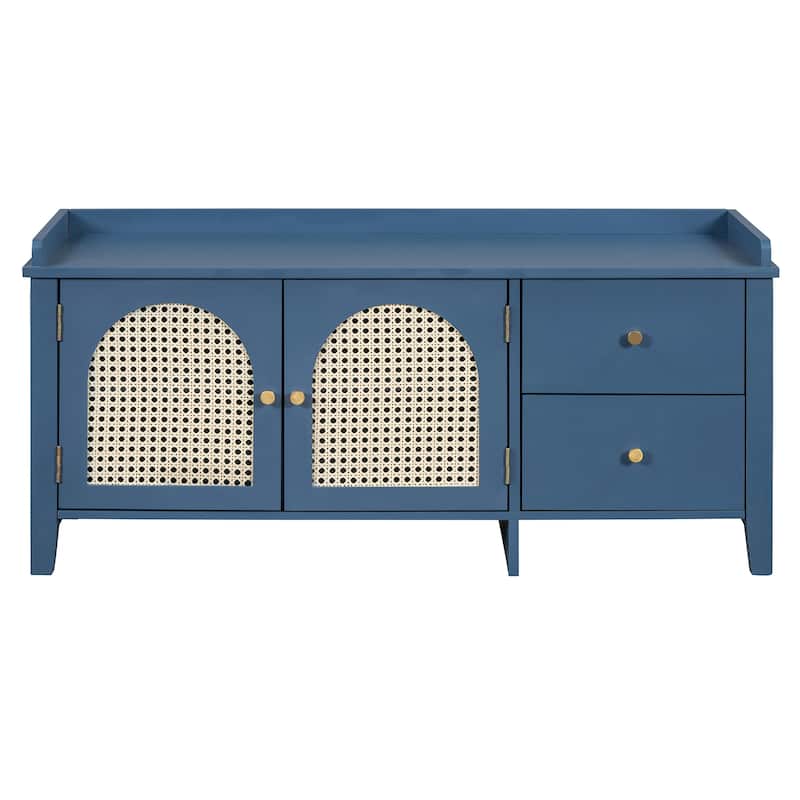 Farmhouse Storage Narrow Hallway Bench with Wood Legs