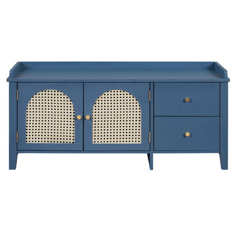 Shoe Storage Bench, Vintage Shoe Bench with Storage and Cushion, Shoe Bench