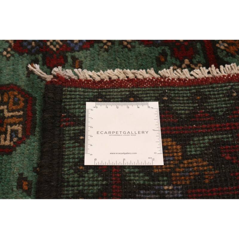 ECARPETGALLERY Hand-knotted Uzbek Kargahi Teal Wool Rug - 6'6 x 9'6