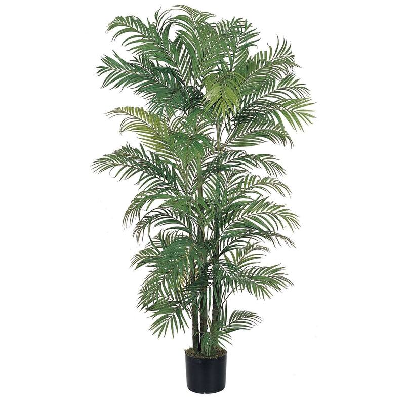 Nearly Natural 6' Areca Silk Palm Tree - Green