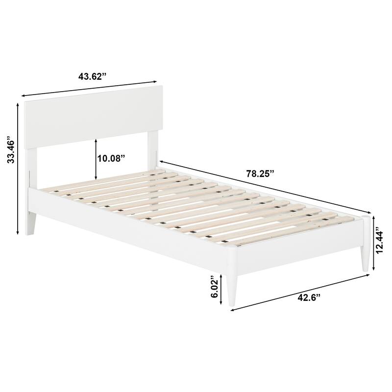 Aria Solid Wood Modern Low Profile Platform Bed