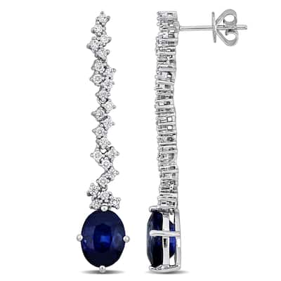 Miadora 14k White Gold Natural or Lab Grown Diamond Hoop Earrings 1 4/5 to 7 1/4ct TDW