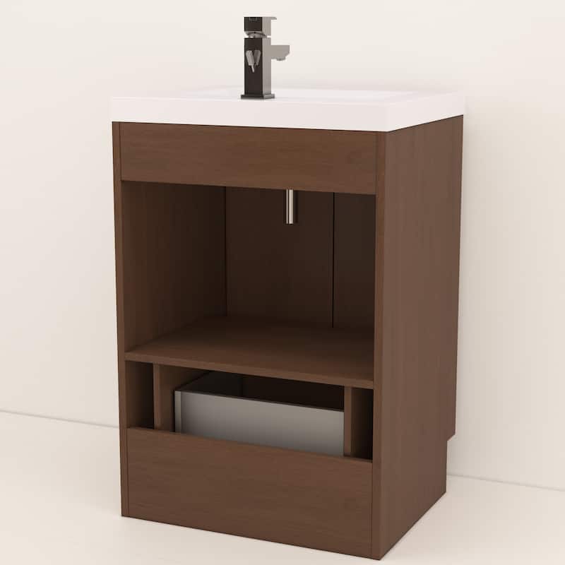 Milano 36" Freestanding Bathroom Vanity with Black Acrylic Sink