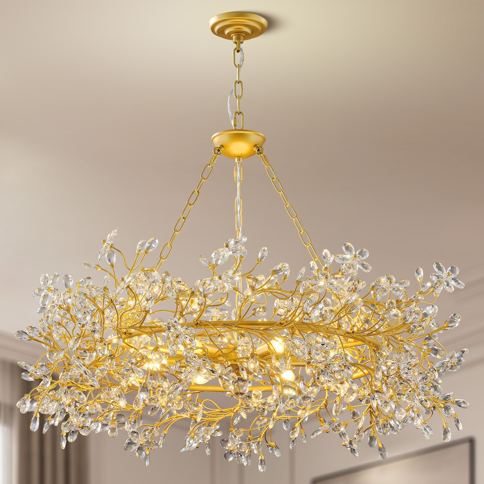 KAYLA 31.5in-52in Crystal Tree Branch Chandelier