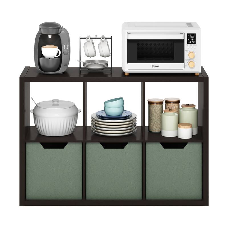 Furinno Cubicle Open Back Decorative Cube Storage Organizer, 6-Cube