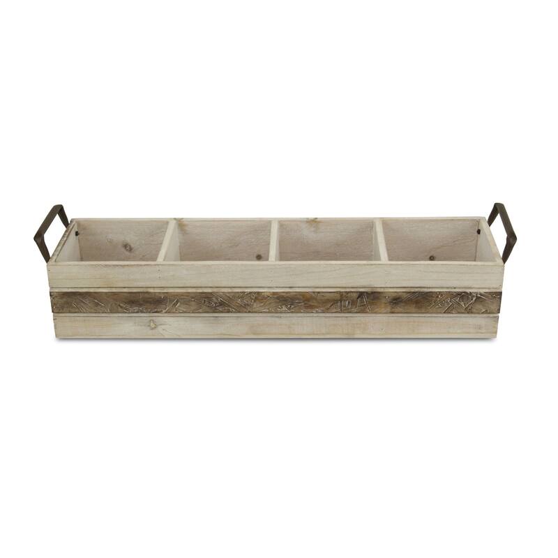 Brown Wooden 3 Slot Storage Caddy
