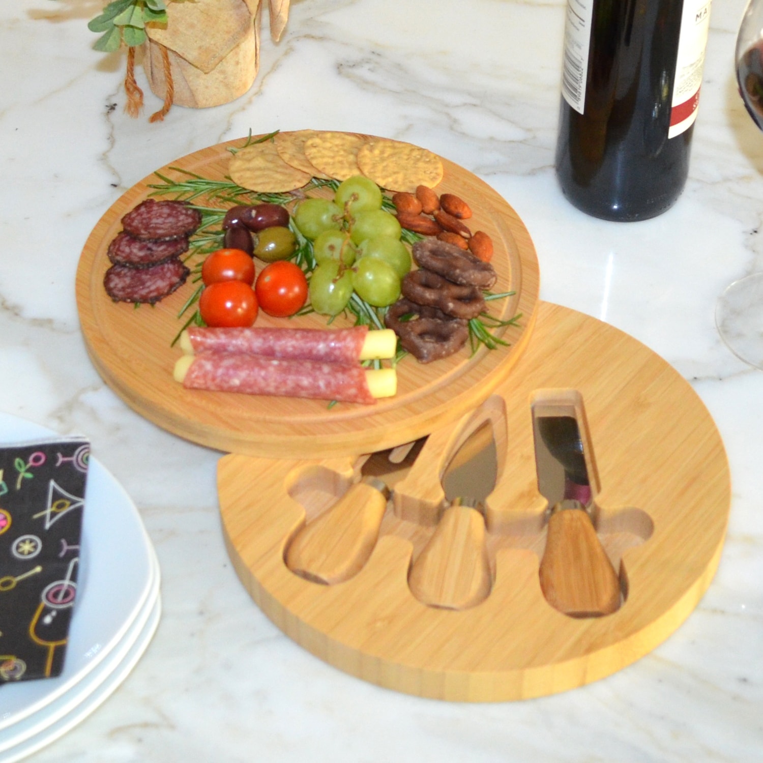 Picnic at Ascot Bamboo Feta Cheese Charcuterie Board