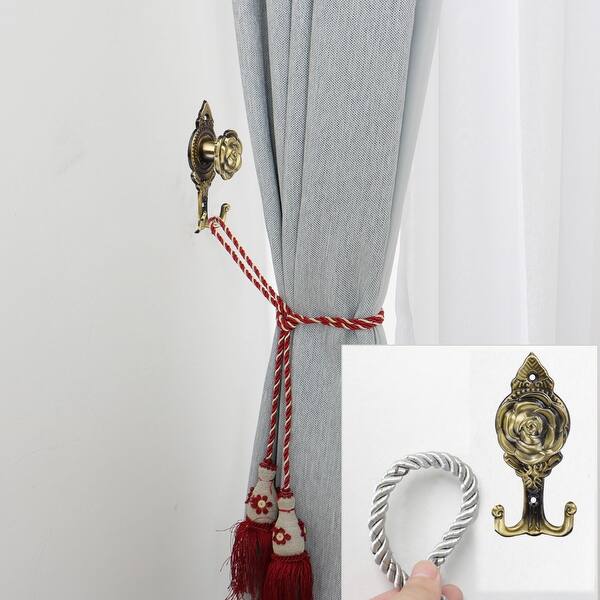 Clover Wall Hooks Curtains Hook Tie Backs Coat Hanger Gold Bronze Silver French Home Garden Other Home Decor Yolanda holdback pair in black. grup carles