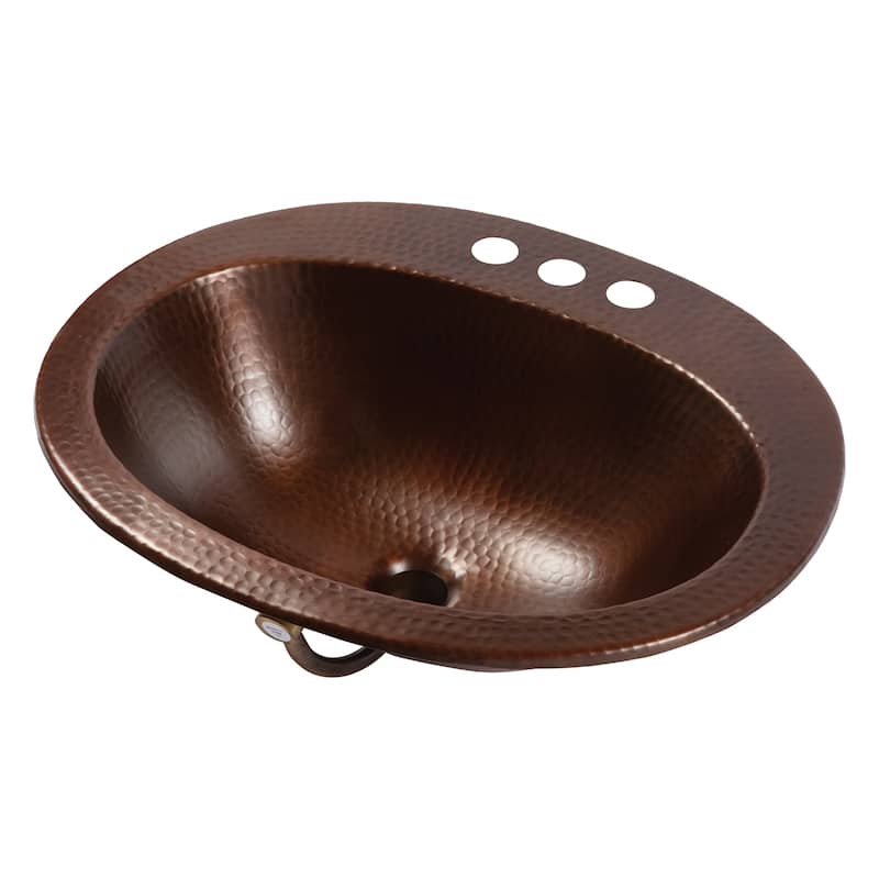 Seville 20" Drop-In Bathroom Sink in Aged Copper