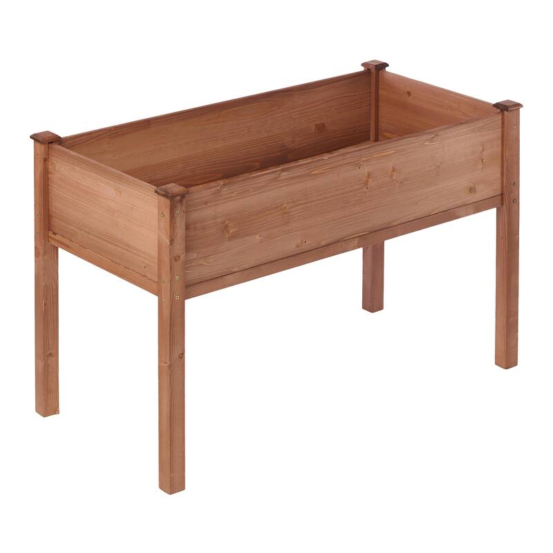 Natural Elevated Planter Box for Outdoor Use with Eco-Friendly Finish