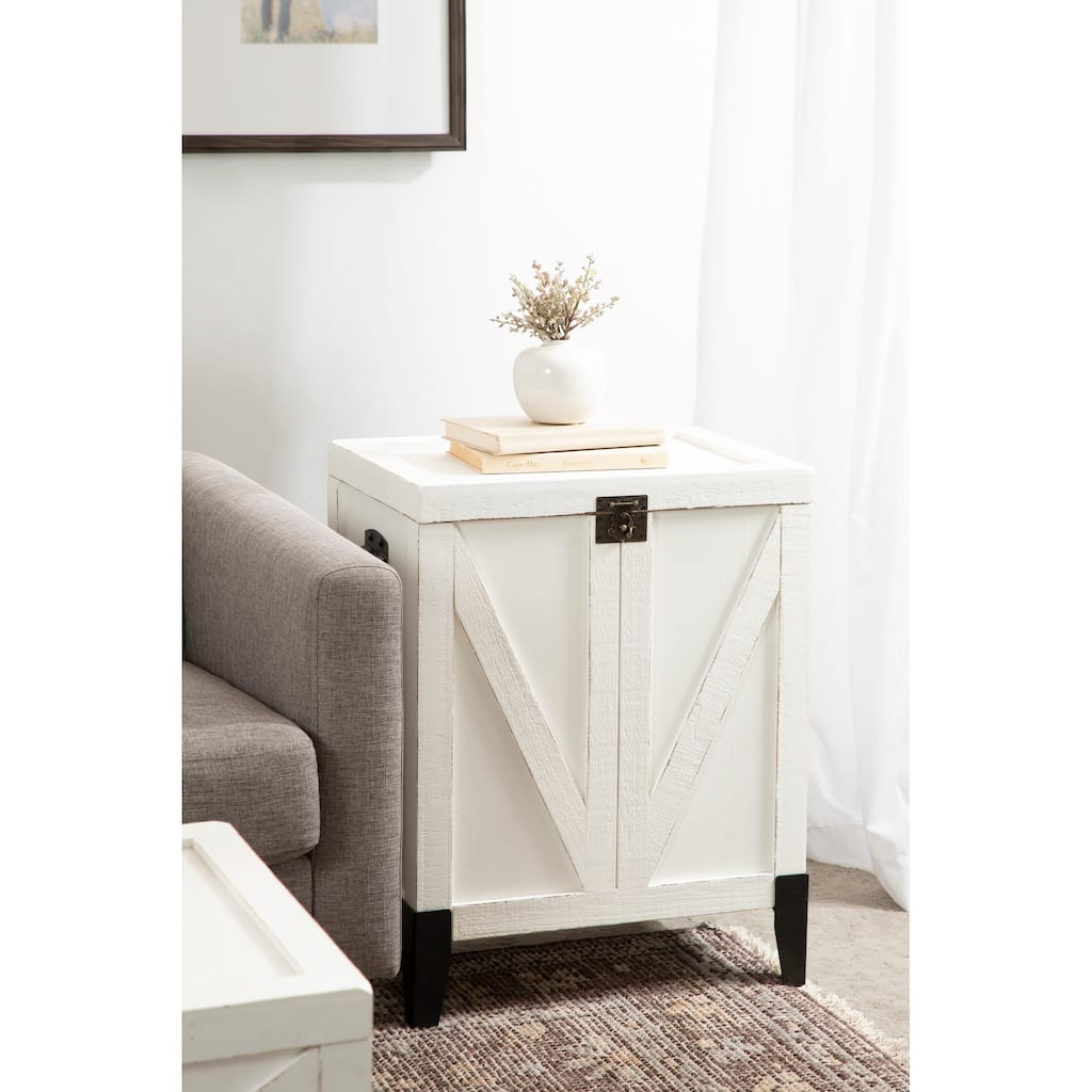 Kate and Laurel Cates Wood Side Table with Trunk Storage - 21x27x15