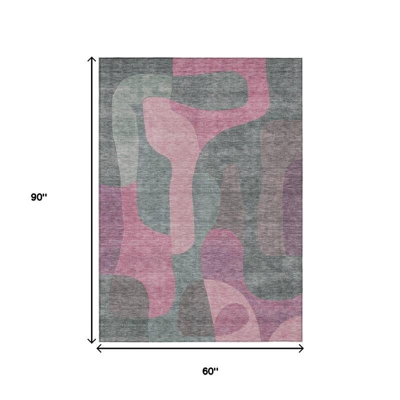 HomeRoots Abstract Transitional Rectangle Outdoor Rug